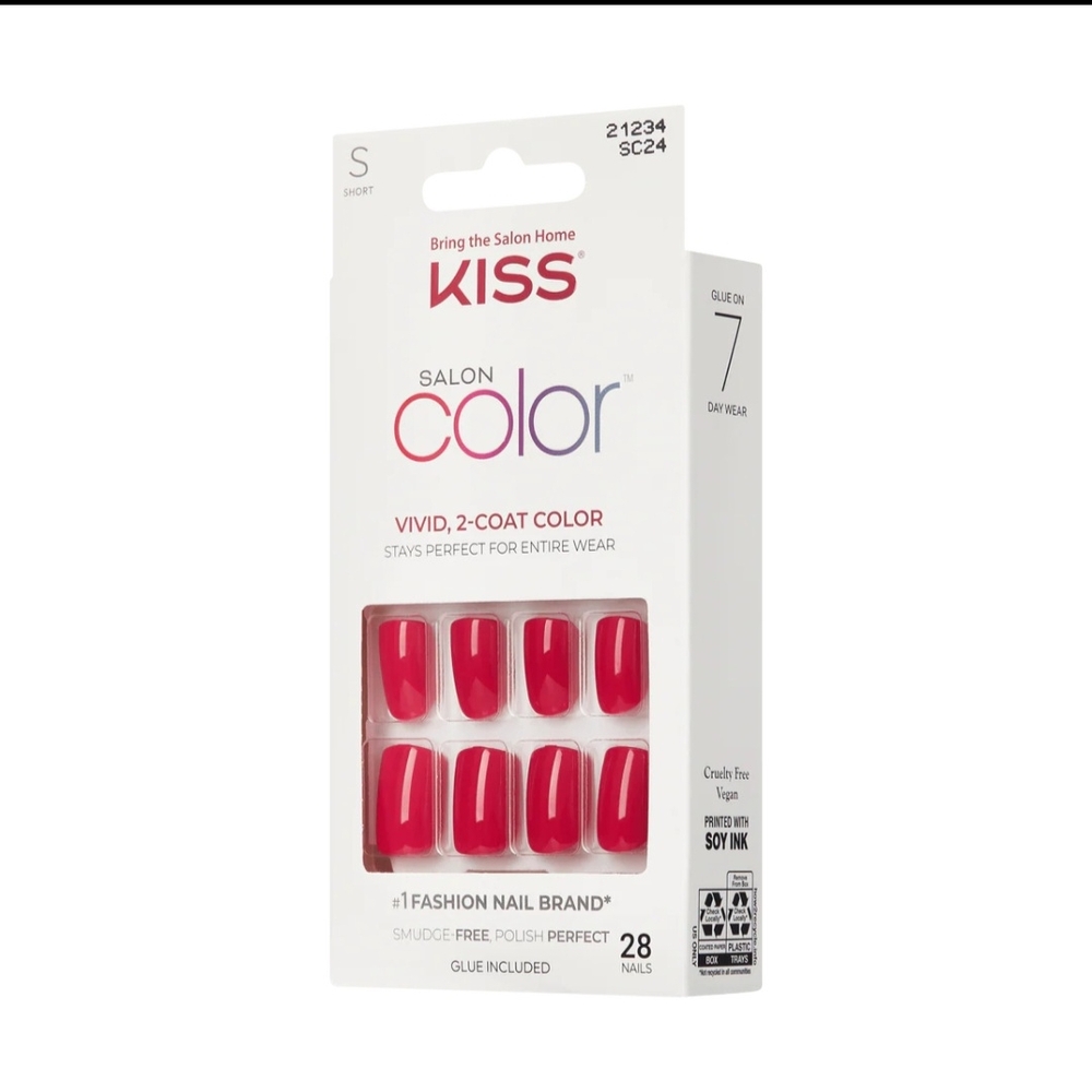 KISS Salon Color Press On Glue Nails -Truthful